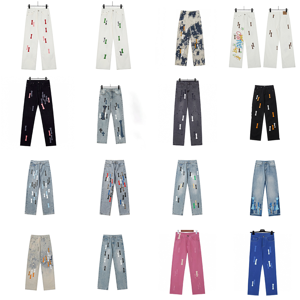 Chromee heartt jeans designer pants women Gothic-Inspired High-Waist Leather Pants with Cross Motifs & Silver Accents mens pants