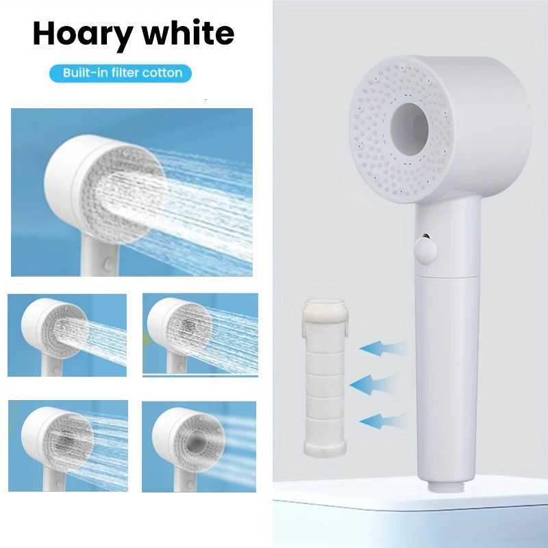 5 Modes One Key Stop Watersaving Shower Handheld Large Flow Highpressure Shower Nozzle with Filter Bathro Shower Y251103