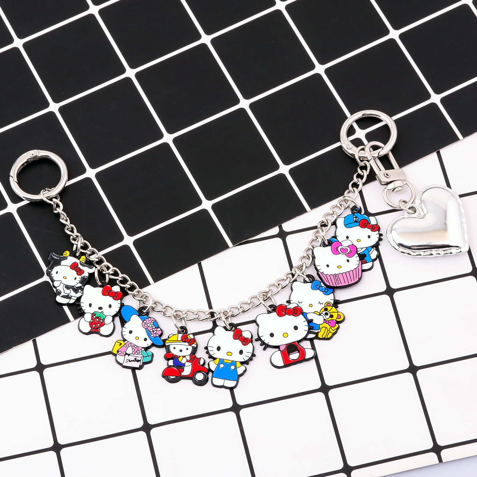designer bag charm Mahjong Metal Underarm Modification Bag Chain Moon Strawberry Heart Pearl Extension Shoulder Strap Accessories keychain designer