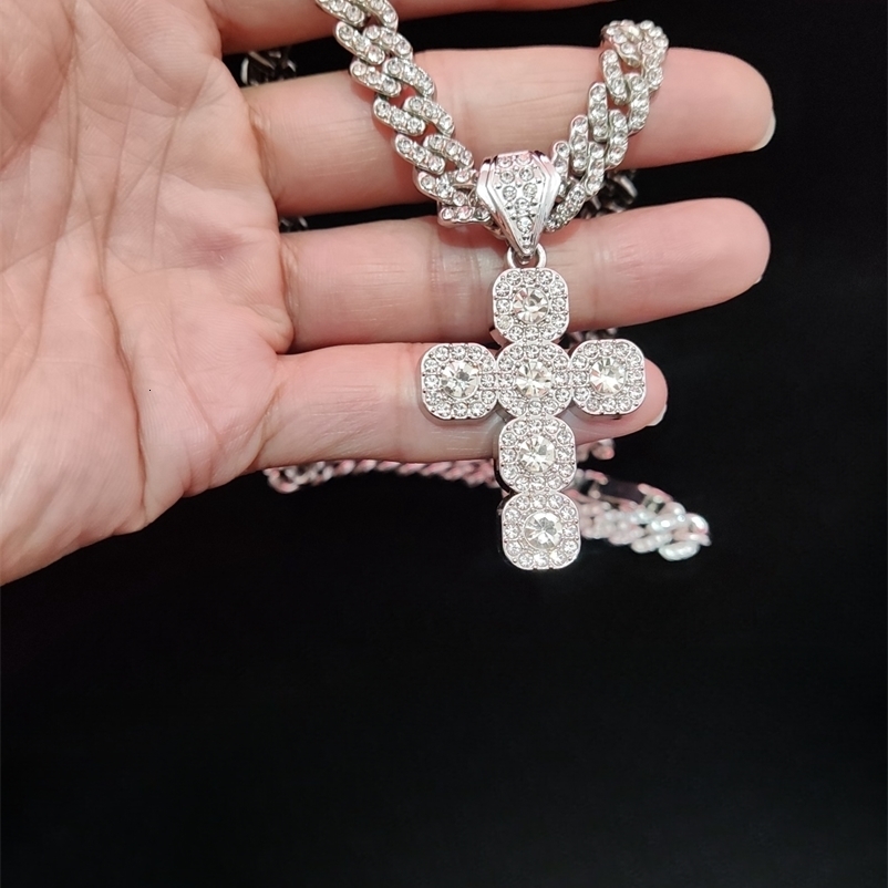 Arrived Hip Hop Cross Pendant Necklace Men Women Chain Iced Out Bling Necklaces HipHop Jewelry Fashion Gift 3 Styles 250402