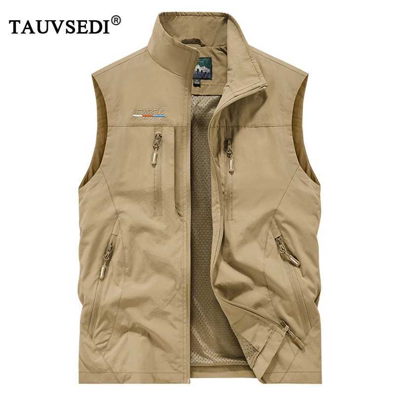 Summer Men Outdoor Cargo Breathable Sleeveless Vest Men Fishing Sport Multi Pocket Vest Coat Man Casual Work Hike Vest Waistcoat X250403