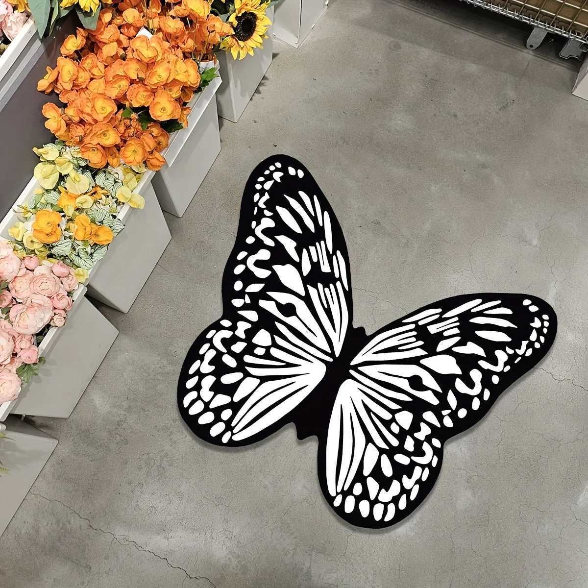 VIKAMA Beautiful Butterfly Shape Carpet Creative Doormat Bedroom Bedside Rugs Bathroom Mat Floor Mat Living Room Carpet Home Dec C251103