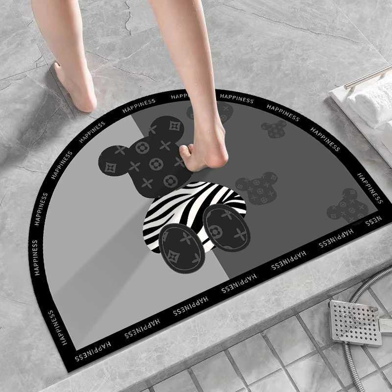 Cartoon bathroom non-slip floor mat bathroom bathroom door absorbent quick-drying carpet household diatom mud floor mat C251103