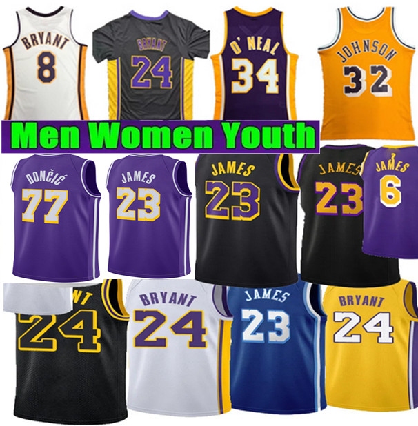 Mens Youth Basketball Jerseys 24 23 Black Mamba DonCIc JaMEs BRyant LakERs KIDs Stitched 2026