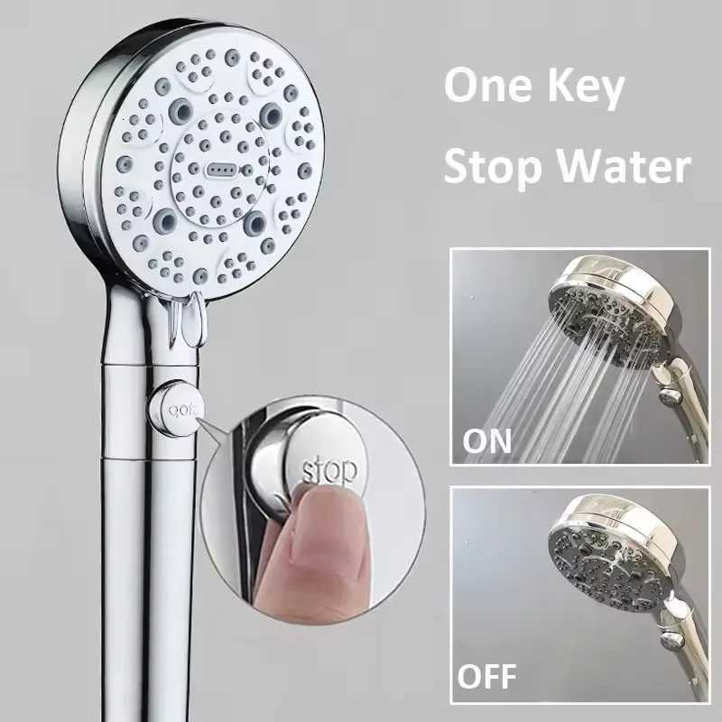 Filter 9 Modes Adjustable Shower High Pressure Shower with Hose Water Saving OneKey Stop Spray Nozzle Bathro Accessories Y251103