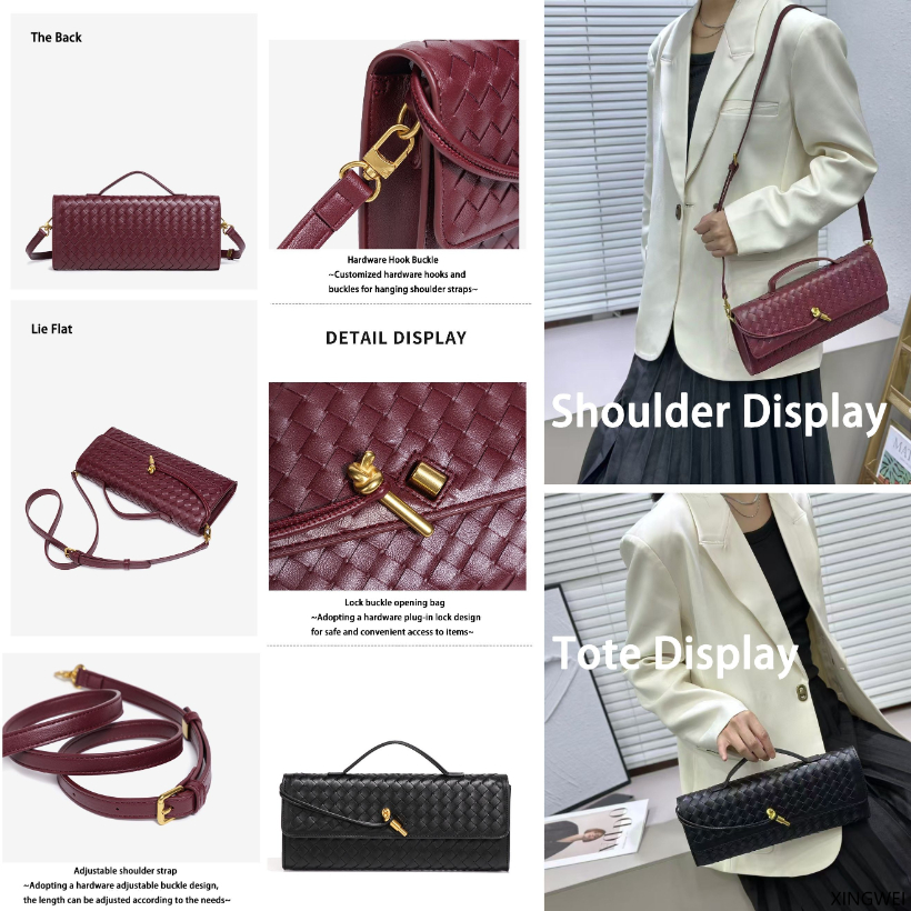Woven Shoulder Tote Fashion Baguette Andiamo Crossbody Popular Daily Casual Bags Designer Women Bag