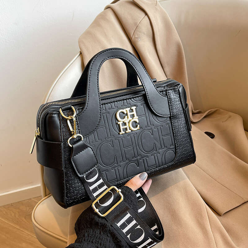 Women's Bags New fashionable simple CH letter embossed crossbody bag, elegant handbag, versatile and high-end feel
