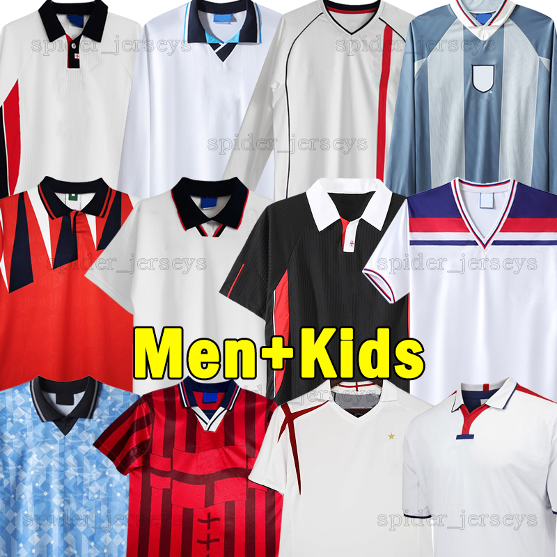 XXXL 4XL 1982 Retro England Soccer Jerseys SCHOLES SHEARER 1986 McManaman 1990 92 ROBSON 1994 96 98 GASCOIGNE Long sleeves 2001 04 06 Football Shirts 2010 13 kids kits