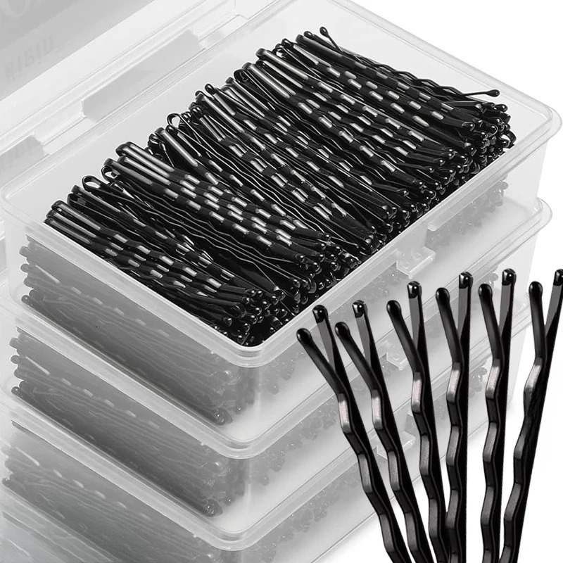 50600pcs Black Straight Line Hair Clip Ushaped Needle Lady Hairpins Curly Wavy Grip Bobby Pins Styling Accessories 251031