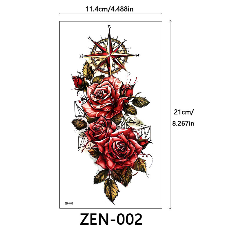 6pcs Small full arm tattoo sticker, half arm tattoo sticker, animal flower Halloween