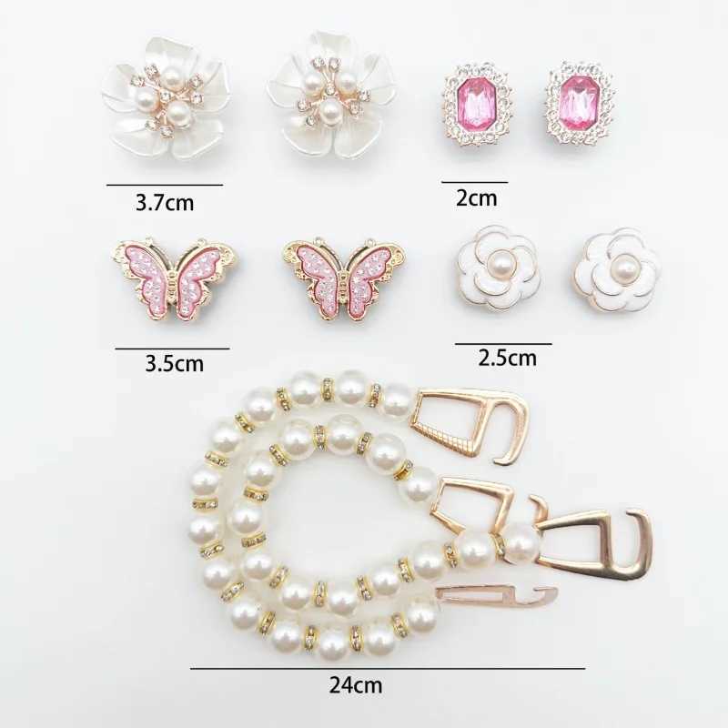 Cute Charm Designer Elegant Pearl Chain Shoes Jewelry Full Match Flower Shoes Charm Used for Hole Shoes Hot Selling Z250402