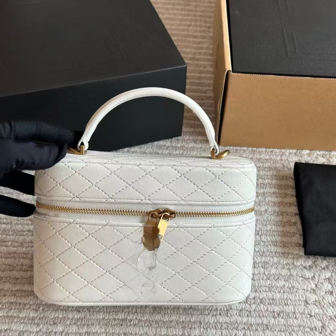 New genuine leather diamond-shaped box bag, hand-held, shoulder, crossbody women's bag, mini cosmetic bag