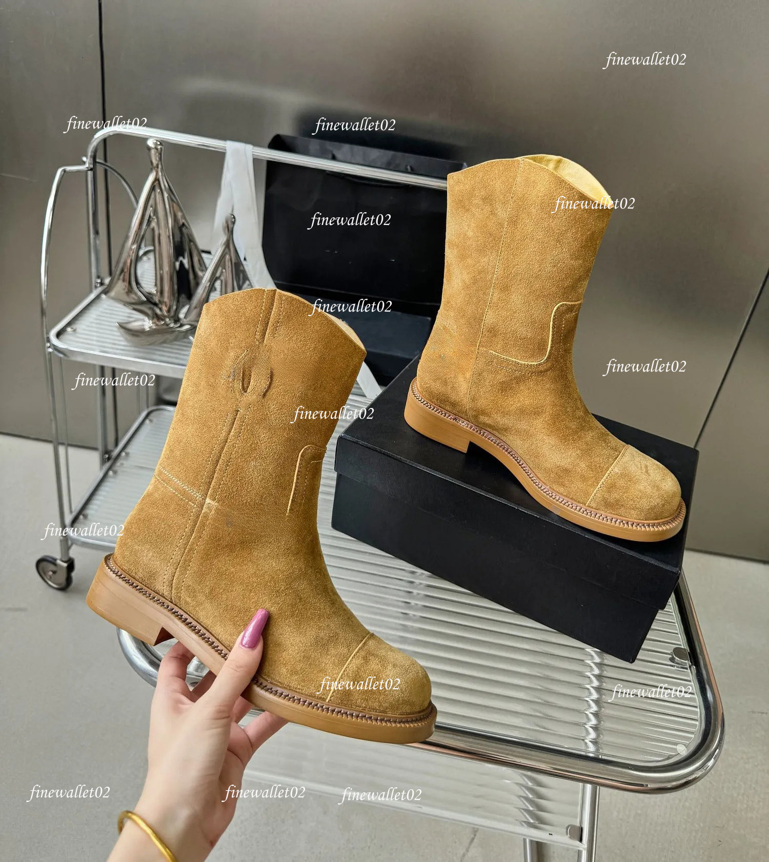 Top10A Quality Designer C Ankle Boots Sheepskin Platform Boots Leather Fashion Winter Booties Warm Thick Sole Women C Cowhide Ccity 73