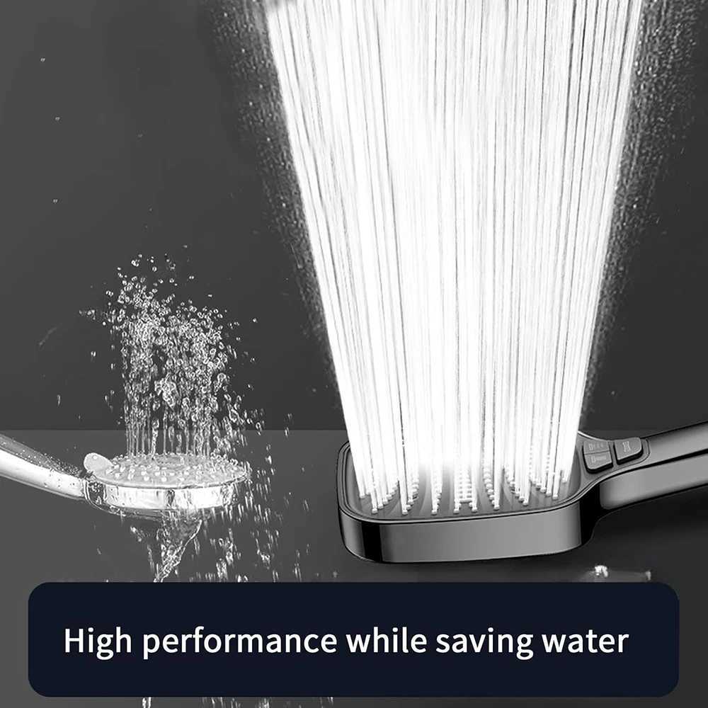 8 Modes High Pressure Water Saving Shower Square Large Panel Bathro Shower Fall-resistant Rainfall Shower Nozzle Y251103