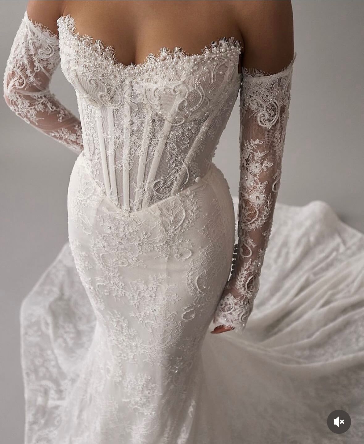 2026 Full Lace Boho Mermaid Wedding Dresses With Detachable Train Corset Strapless Long Bridal Gowns Romoveable Sleeves Ivory Vestido De Novia Back La