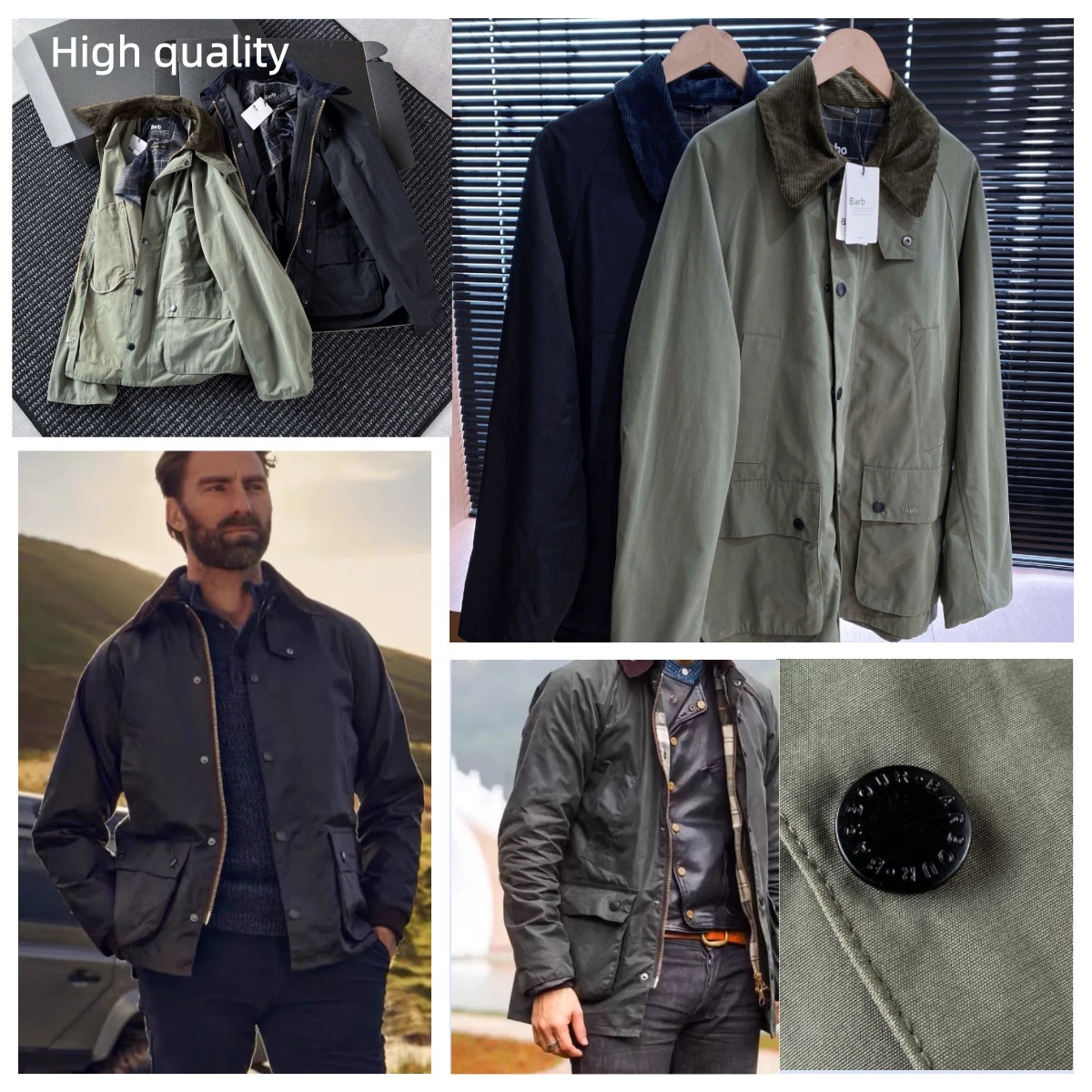 Bar Bedale Men's Jackets Luxurious Design Trench Coat Military Green And Dark Blue High-quality Windproof Lapels Lead Fashion Trend Autumn And Wi