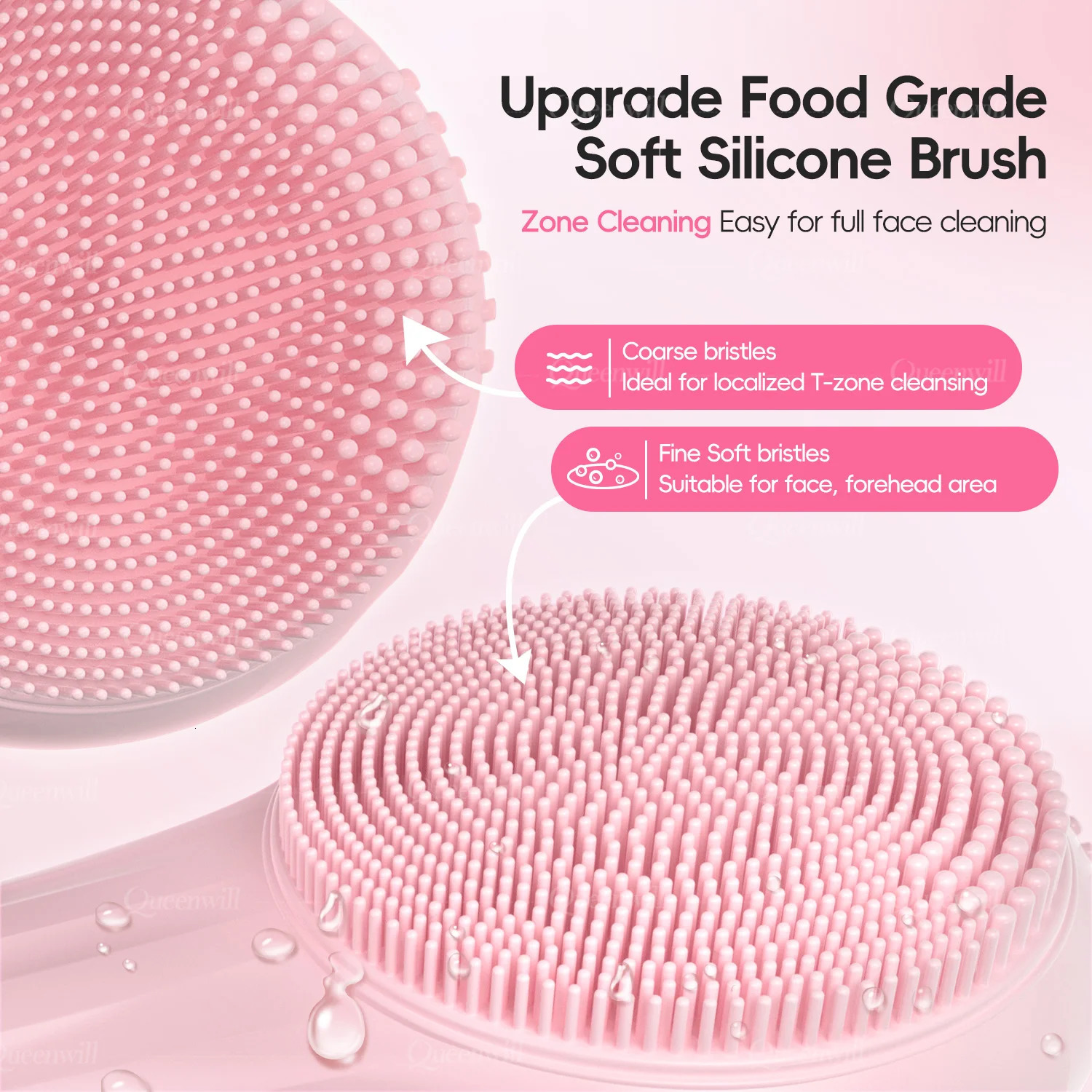 Electric Sonic Waterproof Facial Cleansing Brush Rechargeable compress Deep Pore Cleaner Silicone Cleanse Skincare Device 251030