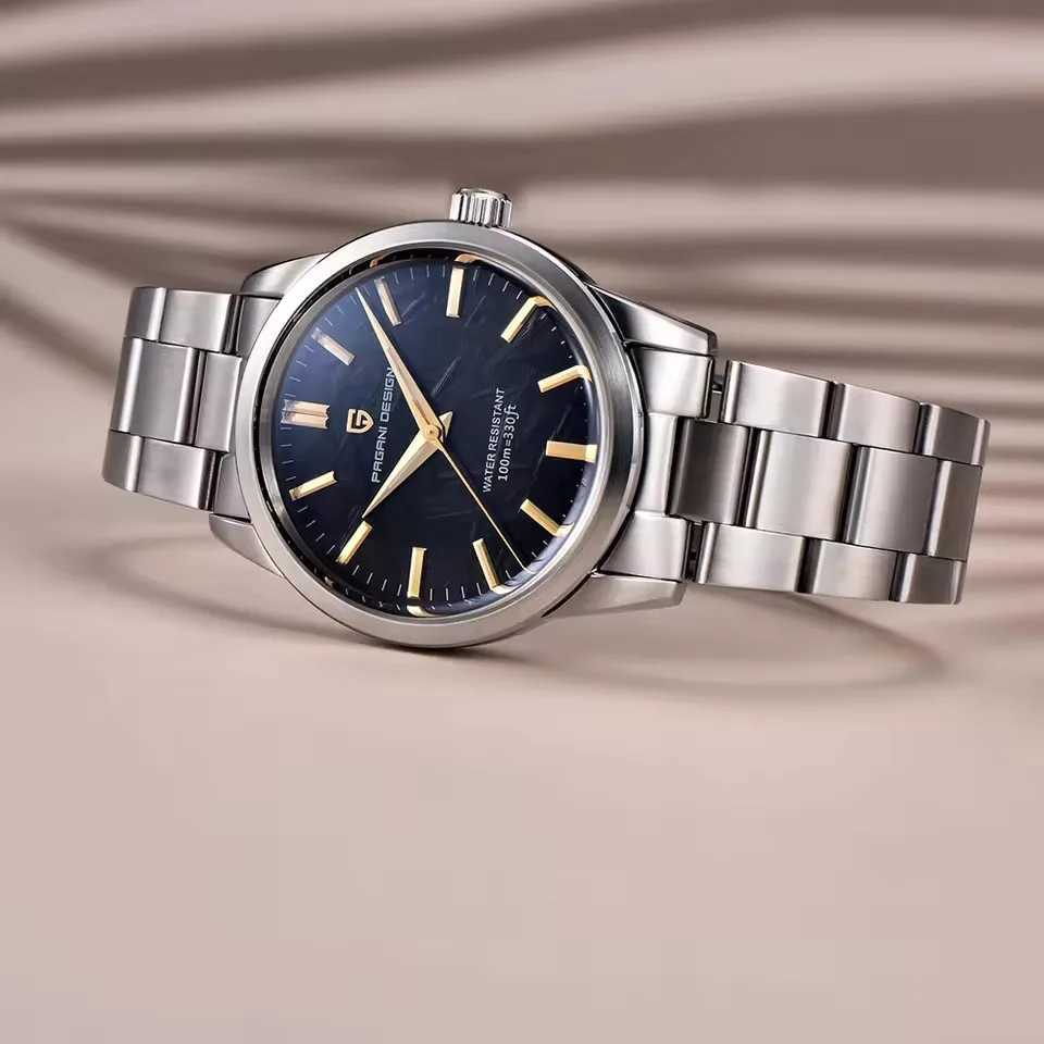 PAGANI DESIGN 40MM Meteorite dial Men Quartz Watches Luxury Business Sapphire 316L Stainless Steel 100M Waterproof Watch For MenW251104