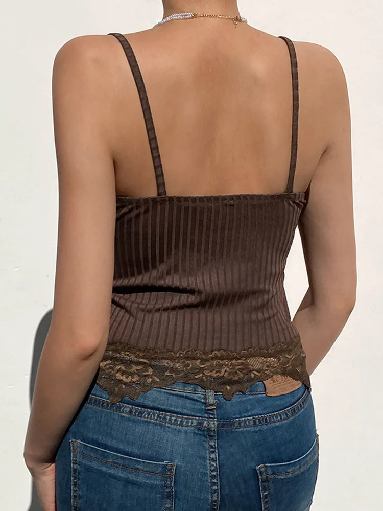 Gothic Basic Bodycon Womens Camis Grunge Punk Black Casual Lace Decorative Crop Top Strapless Alt Summer Clothing 250403e