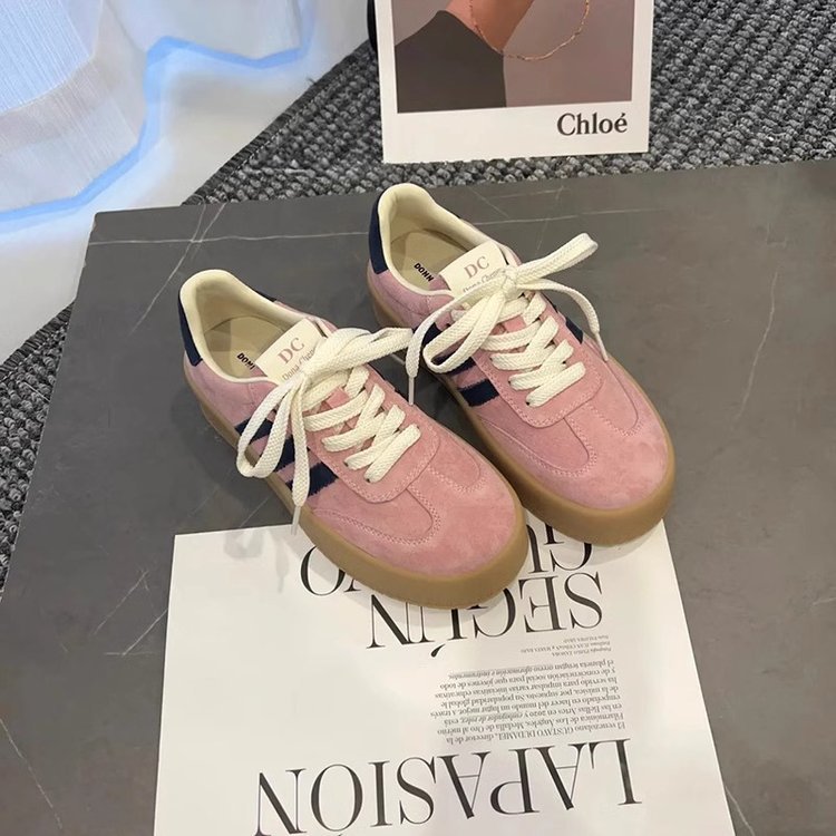 designer shoes new women's German training shoes spring all-match thick-soled small white shoes retro and niche height-increasing leisure board s