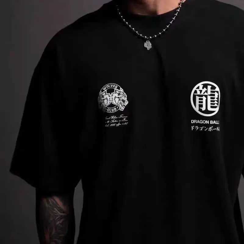 Dragon! SPORT Wolf Head High Quality T-shirt Summer City Fitness Sport Loose Casual Crewneck Mens T-shirt 100% cotton X250403