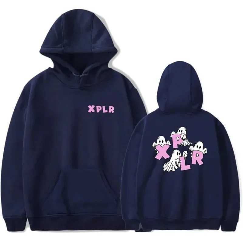 Xplr - Mens and womens long sleeved hooded sweatshirts unisex streetwear hip-hop style ghost print Sams and Colby Merch K251103