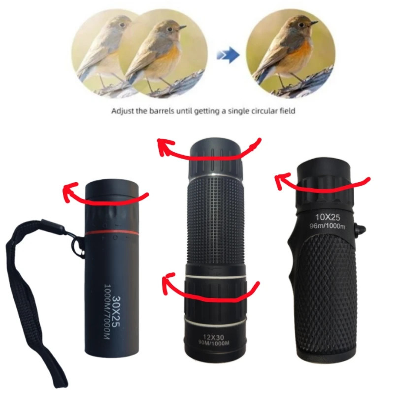 Powerful Mini Monocular Telescope HD Portable Waterproof BAK4 FMC Outdoor Pocket Compact Binoculars For Tourism Camping Hiking 250403