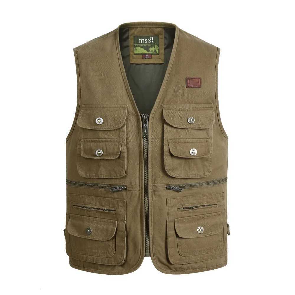 Large Size XL-4XL Tactical Masculine Waistcoat Male Multi Pocket Unloading Sleeveless Vest Photographer Reporter Summer Jacket X250403