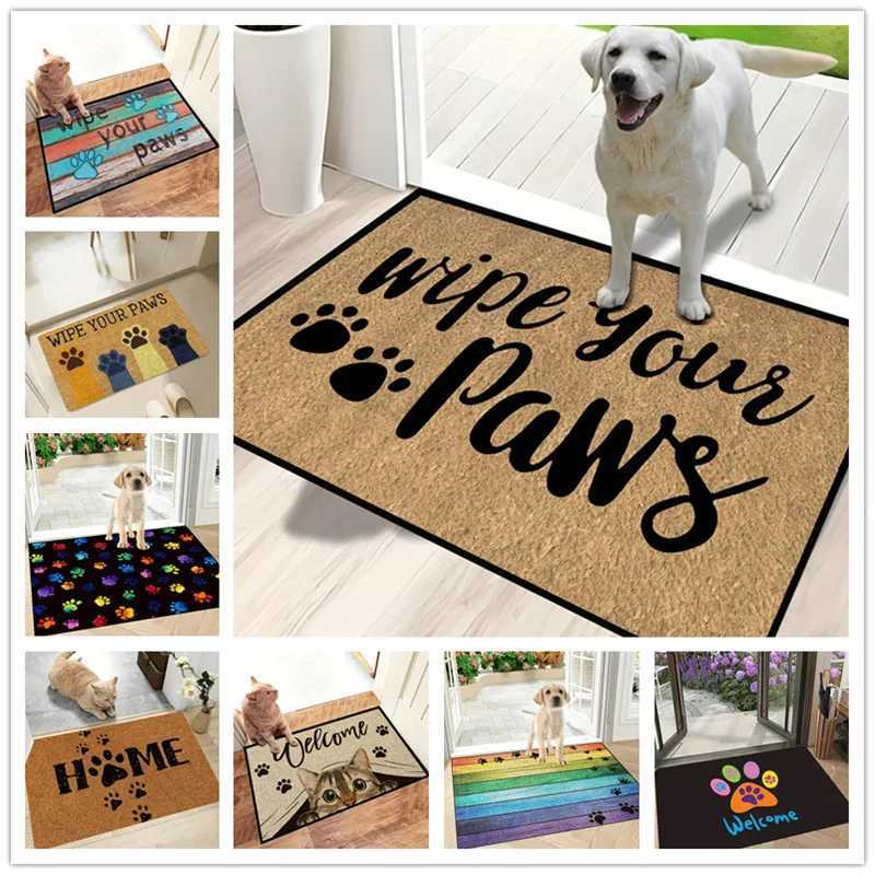 Simple Letter Print Welcome Doormat Non-Slip Living Room Bedroom Bathroom Mat 100 Polyester Paw Kitchen Rug Home Decor Carpet C251103