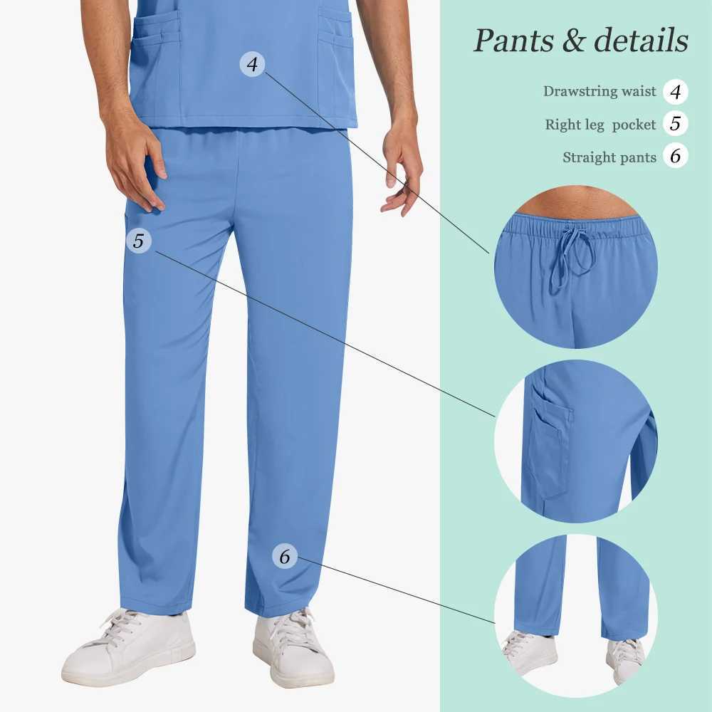 Short Sleeve Hospital Surgical Uniforms Nurse Scrubs Sets Dental Nursing Doctor Work Clothes Elastic Breathable Scrub Pants Suit J251103