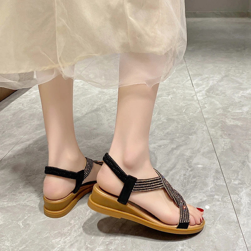 Summer Platform Sandals Women Fashion Casual Roman Shoes Female Solid Color Crystal Sandalias Mujer 251030