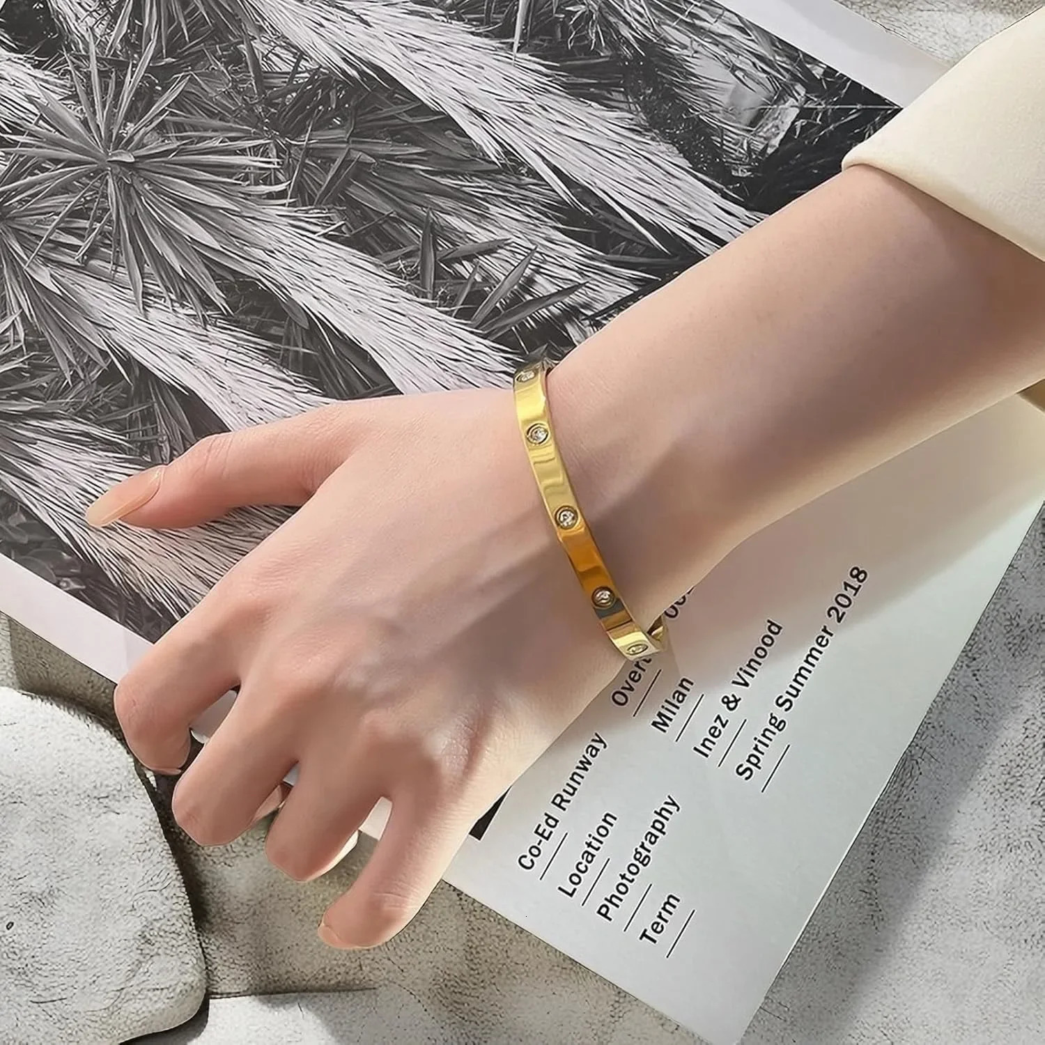 Gold Plated Bracelet Stack for Women Non Tarnish Dainty Womens Bangle Bracelets Set Birthday Gifts Trendy Jewelry 250327