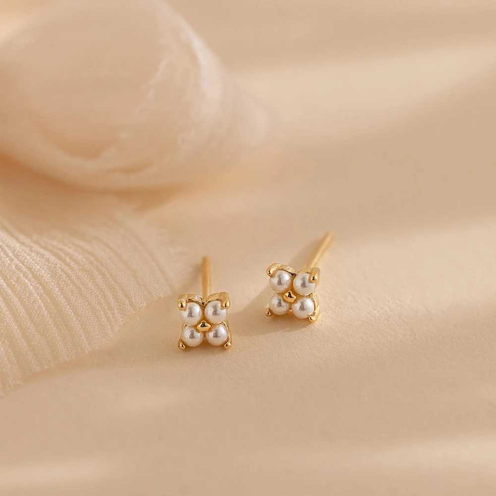 eManco 6MM Stainless Steel Stud Earrings Bright Imitation Pearls Earrings For Women Girl Fashion Trendy Jewelry C251103