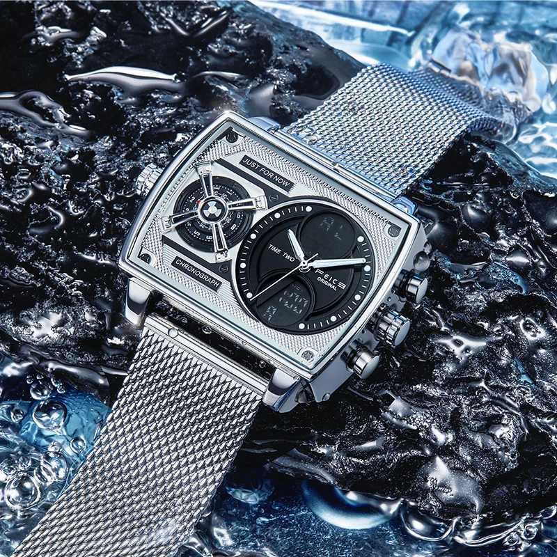 FEICE Genuine Mens watches Ark II Starship Concept Model Trend Large Dial Business Mens Quartz Watch Waterproof Free ShippingW251104