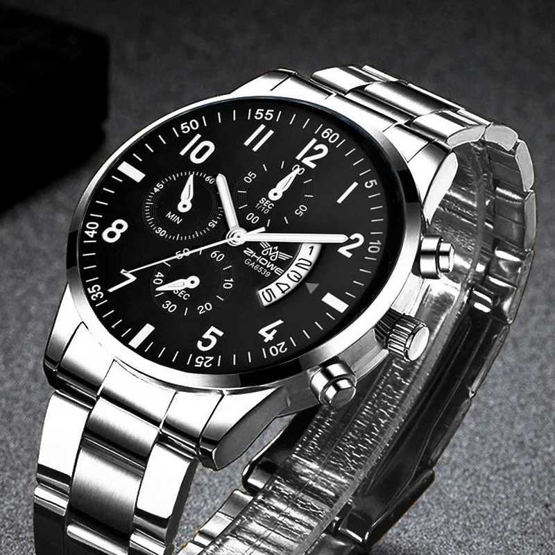 1PC Mens Luxury Watch Fashion Business Calendar Mens Steel Belt Watch Mens Christmas Valentines Day GiftW251104