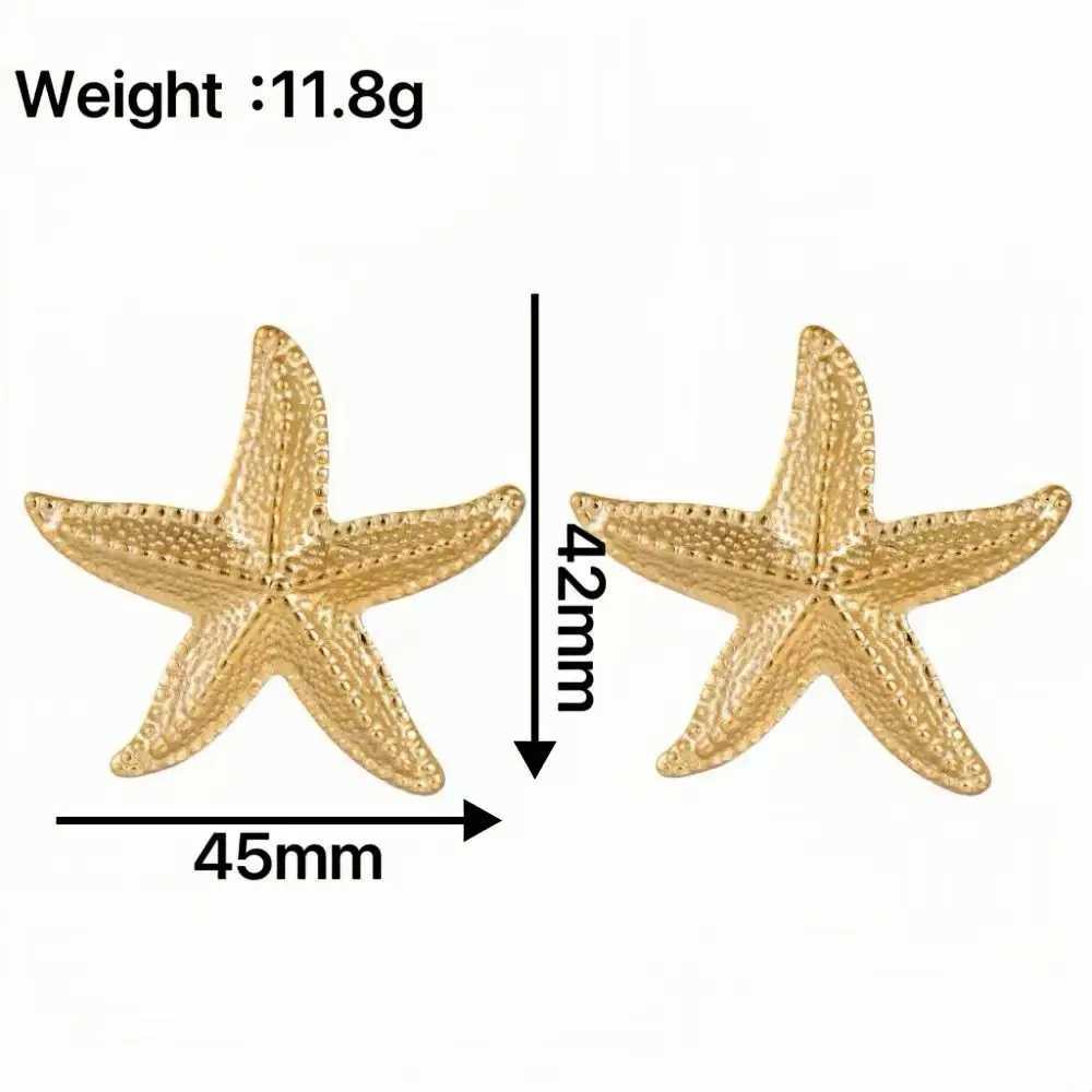 Ocean style earrings made of stainless steel 18K gold starfish earrings simple luxurious and highend earrings for women C251103