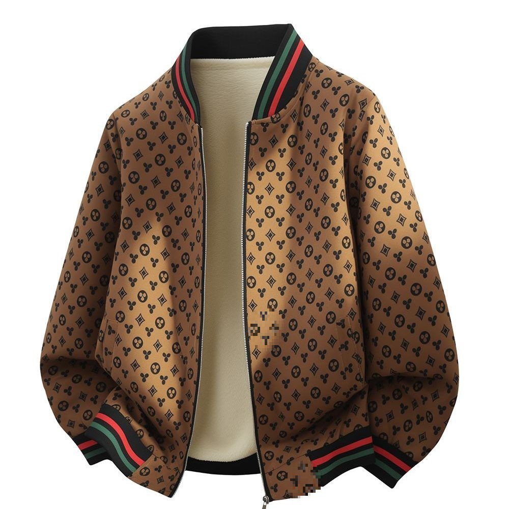 Free Shipping 2025 Autumn Winter New Baseball Collar Fleece Lined Thick Jacket Slim Fit Men Warm Comfortable Cotton Coat Black Coffee