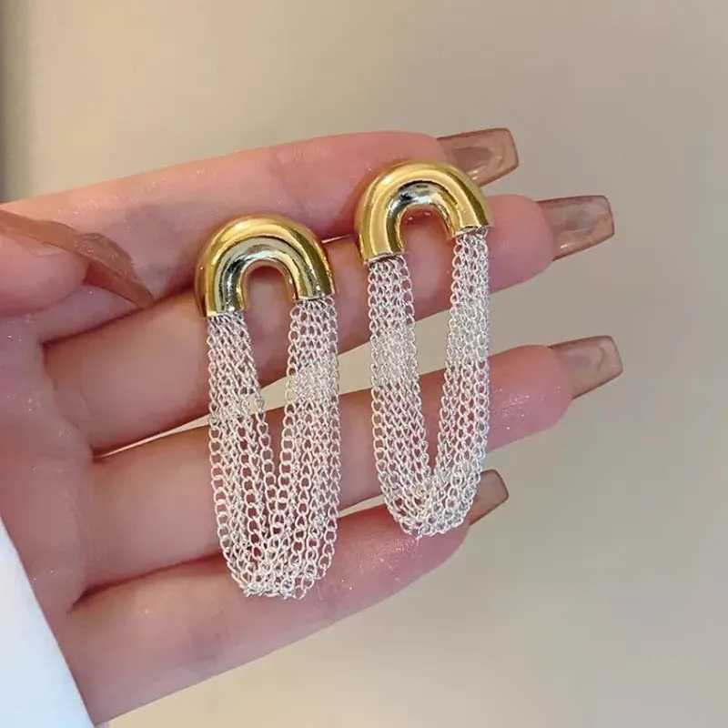 New fashion trend unique design elegant and exquisite light and luxurious long tassel earrings womens jewelry parties high-end gifts wholesale Y250401