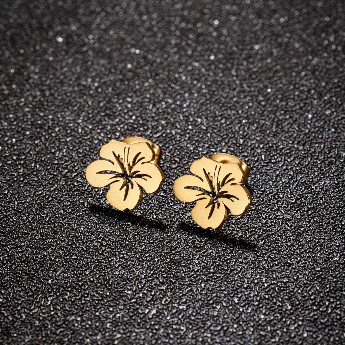 Korean Stainless Steel Flower Women Earrings Brincos Fashion Morning Glory Earings Piercing Jewelry Valentine Gifts C251103