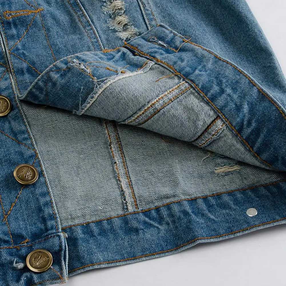 New 2024 Mens Sleeveless Jeans Jacket Men Oversize 4XL Blue Denim Jeans Vest Men Cowboy Denim Vest Mens Jeans Waistcoat X250403