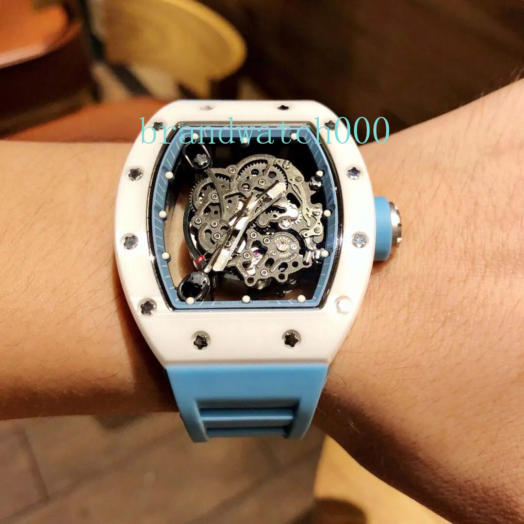 Men's automatic mechanical watch Japan West Iron City movement natural rubber strap size 43x50mm Ceramic material Men's Designer watches Men's sports watches