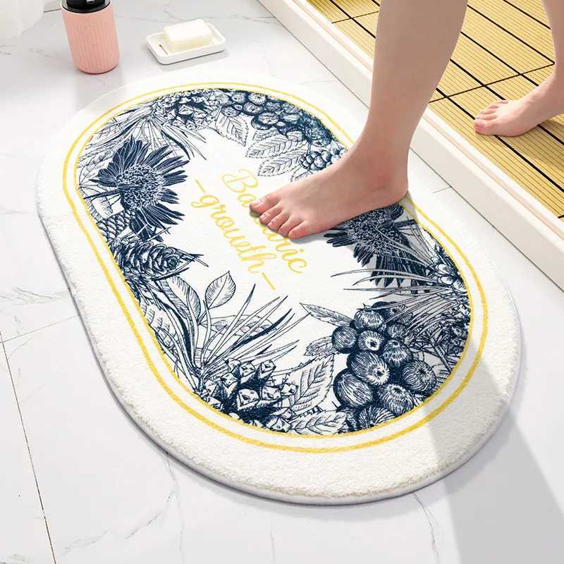 Soft Floor Mats Sketch Plants Text Flowers Rugs Home Entrance Carpet Bedroom Toilet Bathroom Door Absorbent Non-Slip Foot Pad C251103