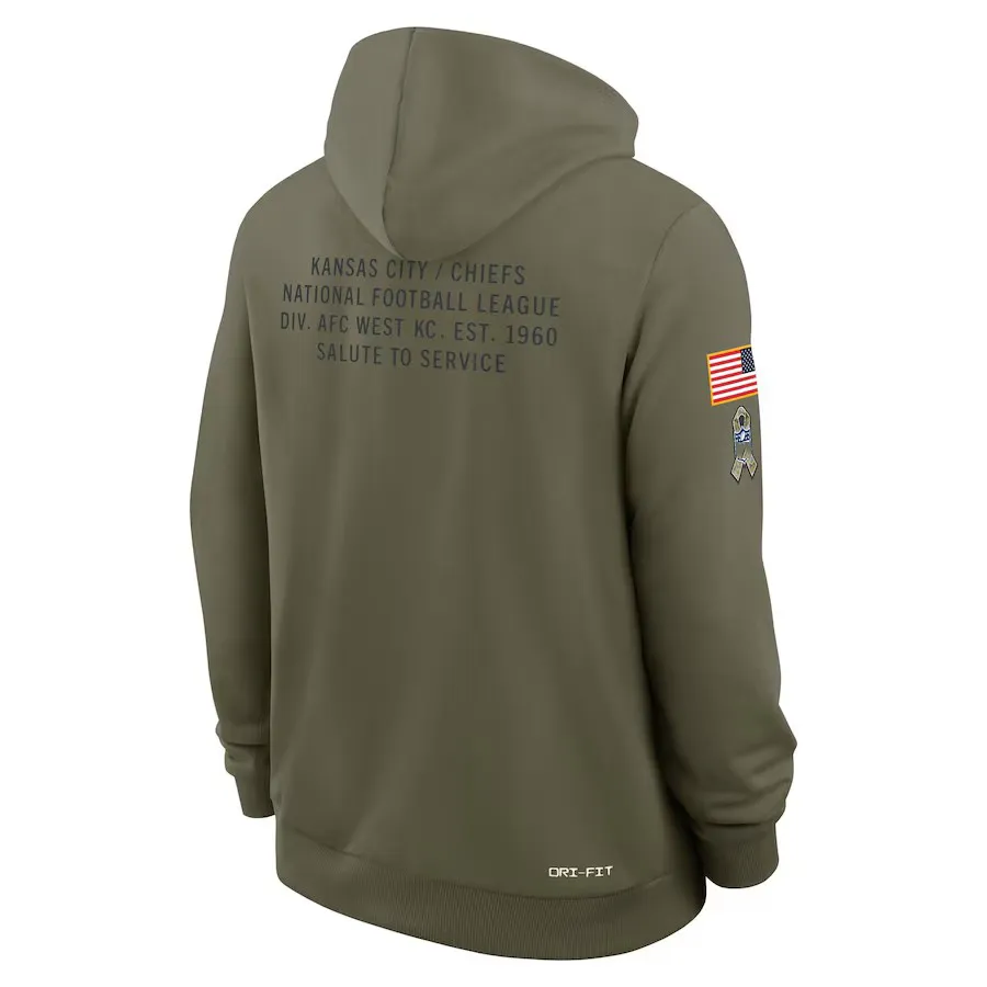 Custom Olive 2025 Salute to Service Sideline Standard Issue Hoodie Football Sweatshirts Lightweight Hooded Football Jersey Any Team Any Number