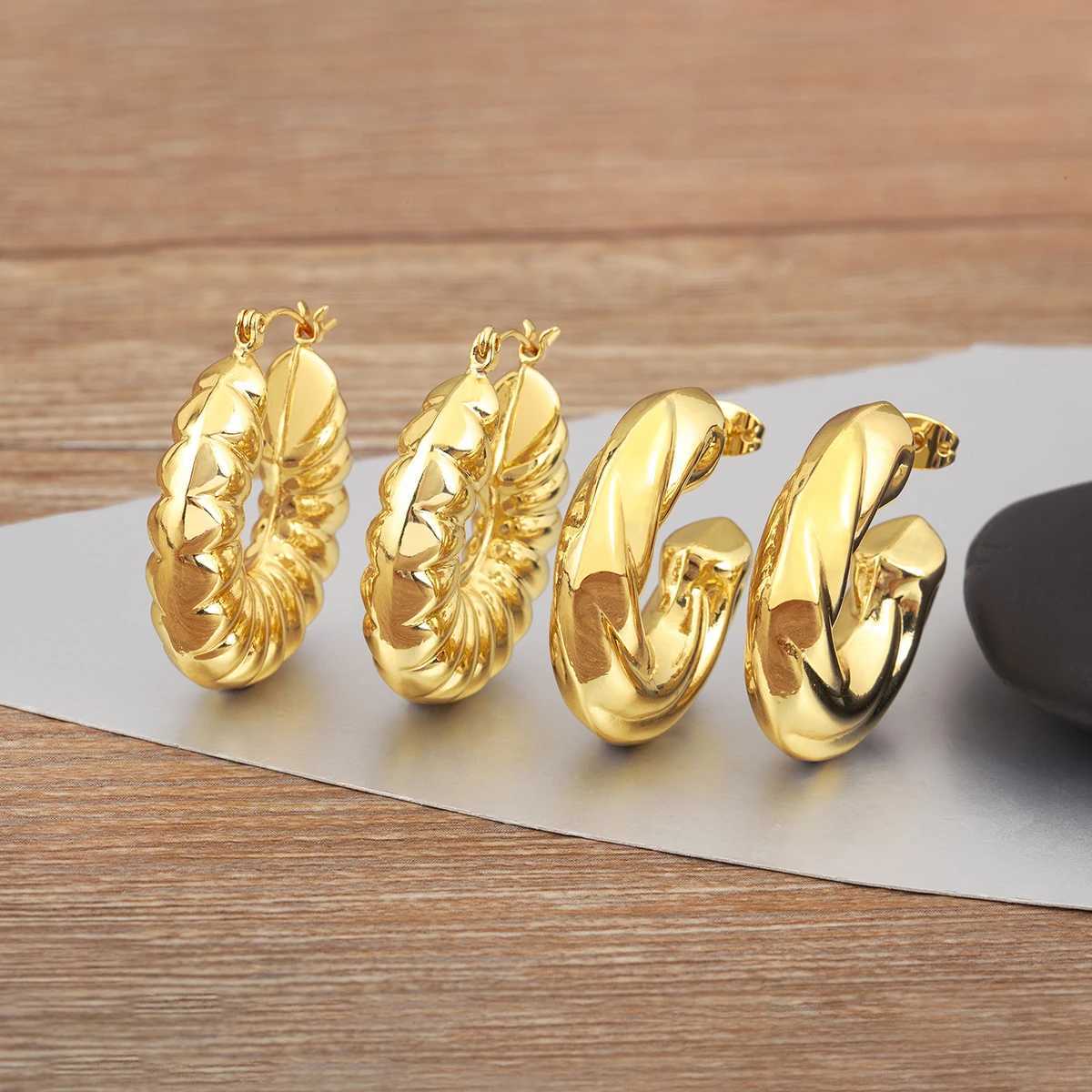 Nidin Geometric Copper Large Circular Ring Earrings Suitable for Women High Quality Personalized Design High Quality Jewelry Wholesale Accessories Y25