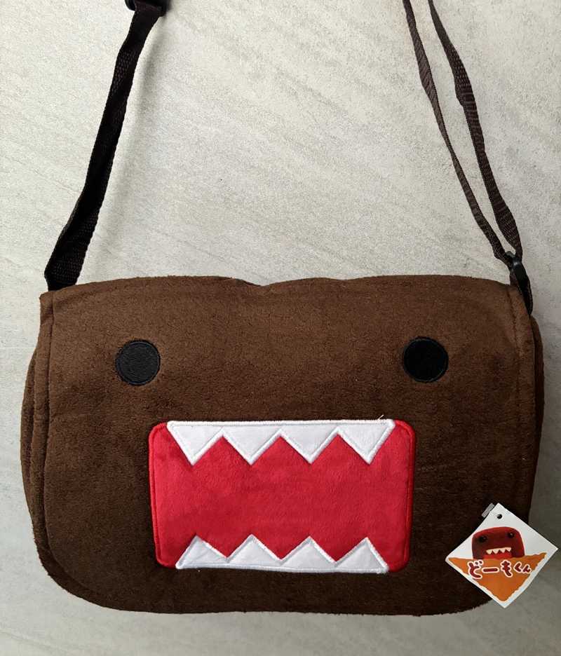 Domo Kun Plush Messenger Bags for Women Men Fashion Cute Cartoon Anime School Bag Brown Crossbody BagsW251103