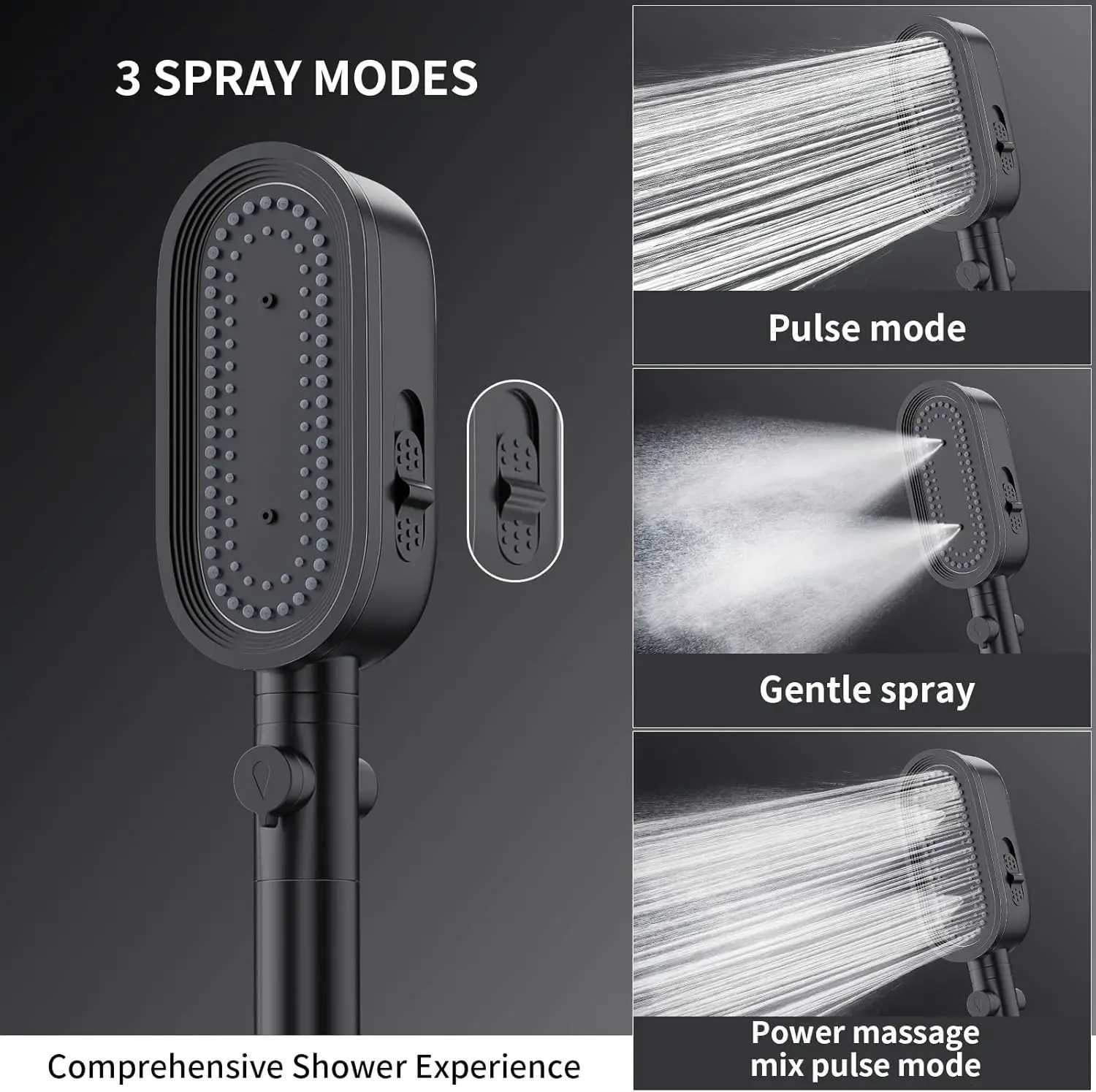 3 Modes Handheld Shower Strong High Pressure Water Saving Filtered Shower Fallresistant ABS Bathro Shower Nozzle Y251103