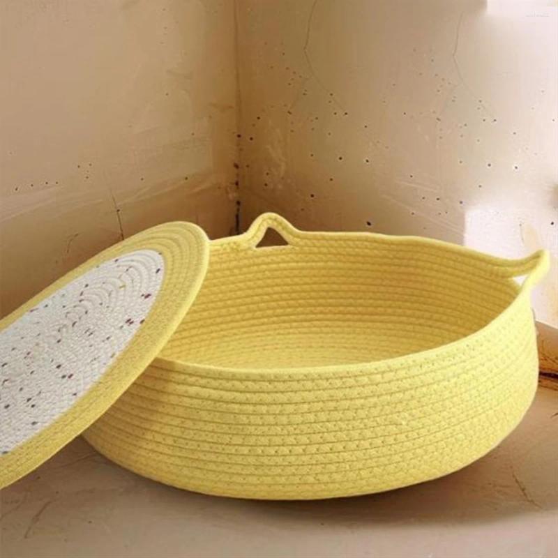 Update Ad04- Cat Kennel Small Pet Round Cotton Rope House Easy To Clean Dog And In Summer Yell