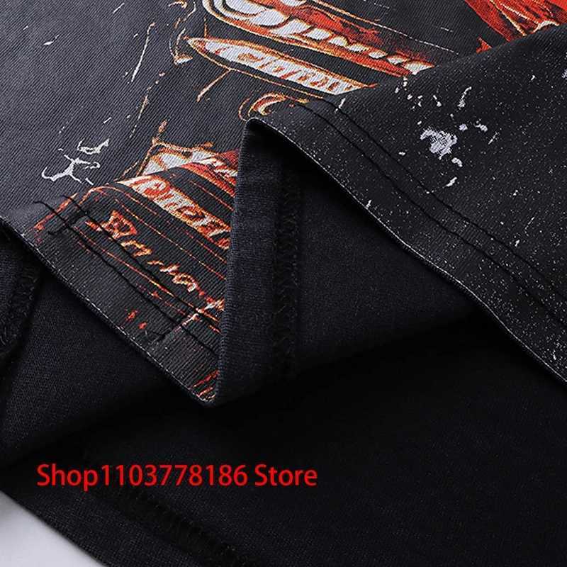 Racing skeleton T-shirt Godspeed short sleeved streetwear original label mens loose casual full matching top T-shirt W250402