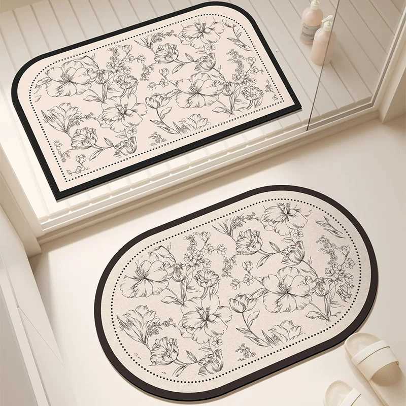 Bathroom Carpet Non-slip Floor Mat Soft Diatom Mud Absorbent Foot Mats Toilet Quick Drying Foot Mats Non-slip Carpet Shower Area C251103
