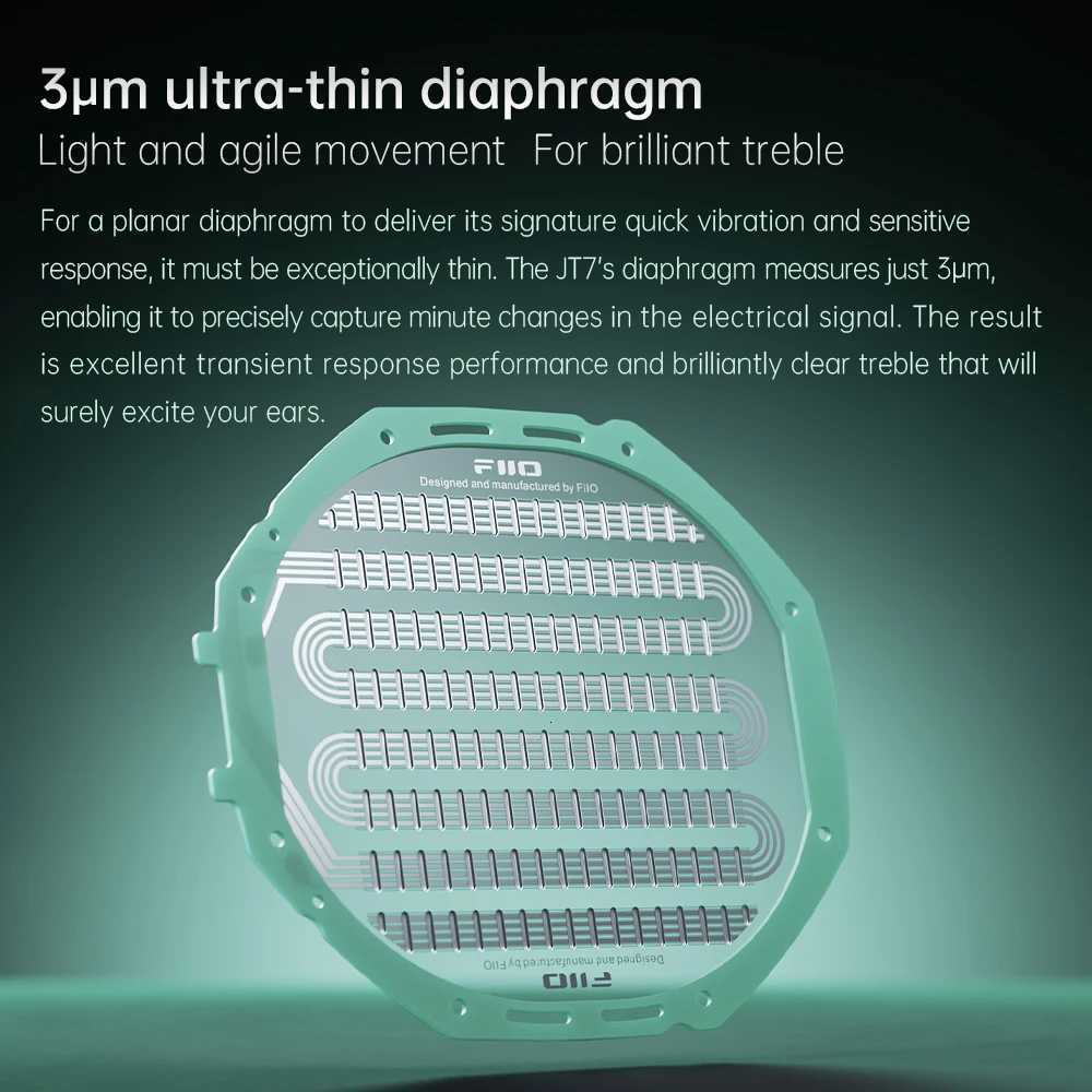 FiiO JT7 Over-Ear Planar Magnetic Auphile phones with 95x86mm Planar Driver designAdjustable band44mm/35mm Cable H251103